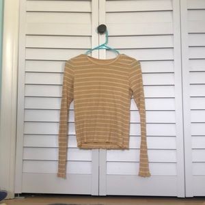 Yellow and white long sleeve top